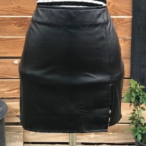 Fashion Nova Mini leather black skirt